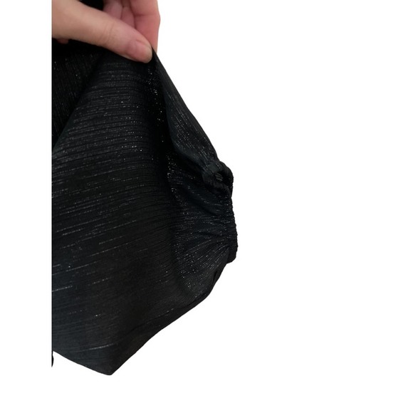 Madewell Black Shimmer Lyric Wrap Top Size Large Style #AF678 - Picture 3 of 8